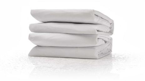 Bed Sheets Ridiculously Soft With Super Stretch Purple Mattress Protector Folded